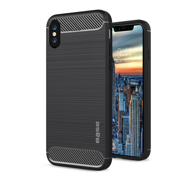 xBase Base ProSlim - Sleek Brushed Protective Case for iPhone X - Black