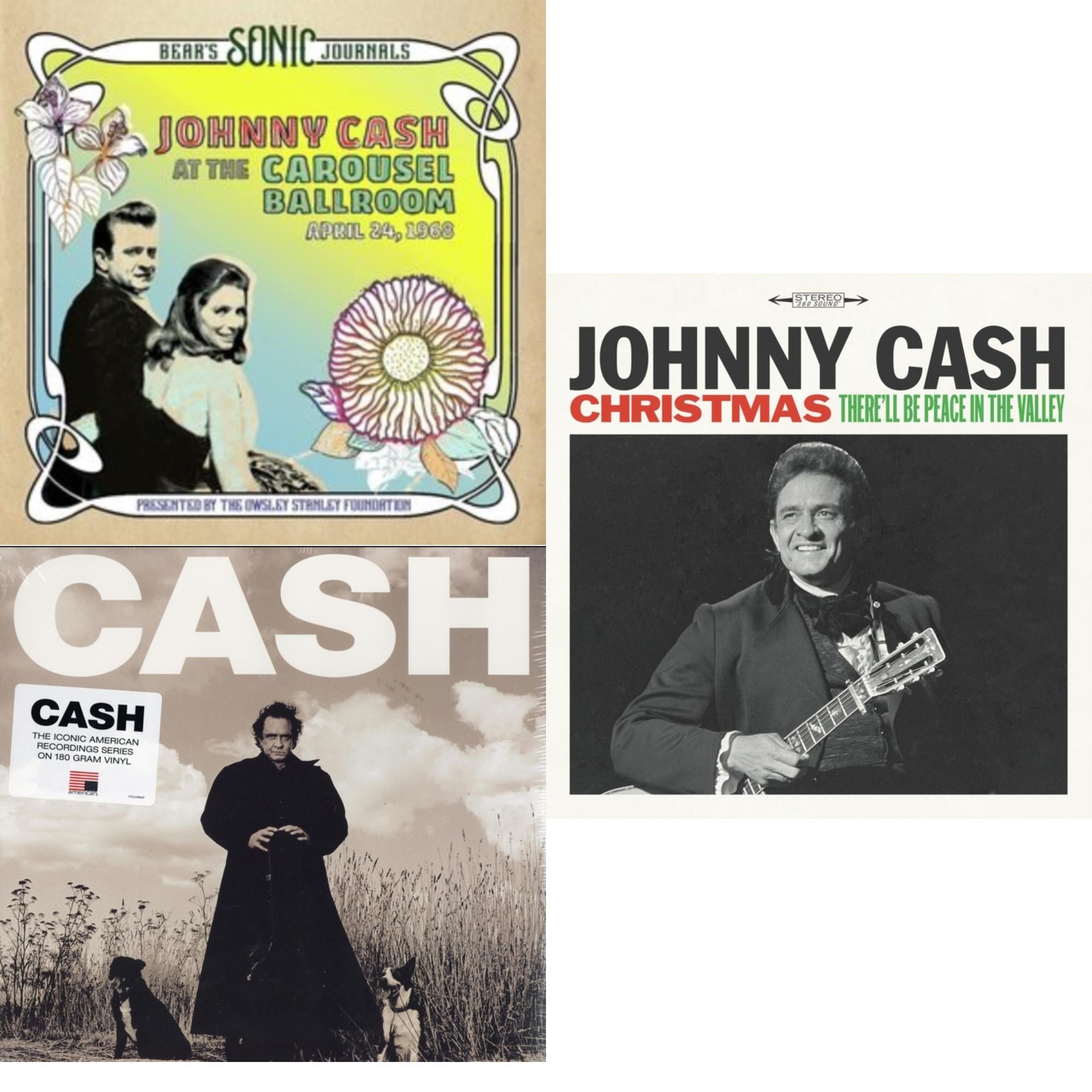 Bear's Sonic Journals: Johnny Cash, At The Carousel Ballroom, April 24, 1968 (2LP) & American Recordings & Christmas: There'll Be Peace In The Valley