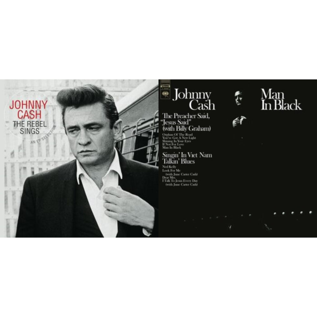 Johnny Cash - Rebel Sings (Crystal Clear & Solid Silver LP Vinyl) & Man In Black (White LP Vinyl)