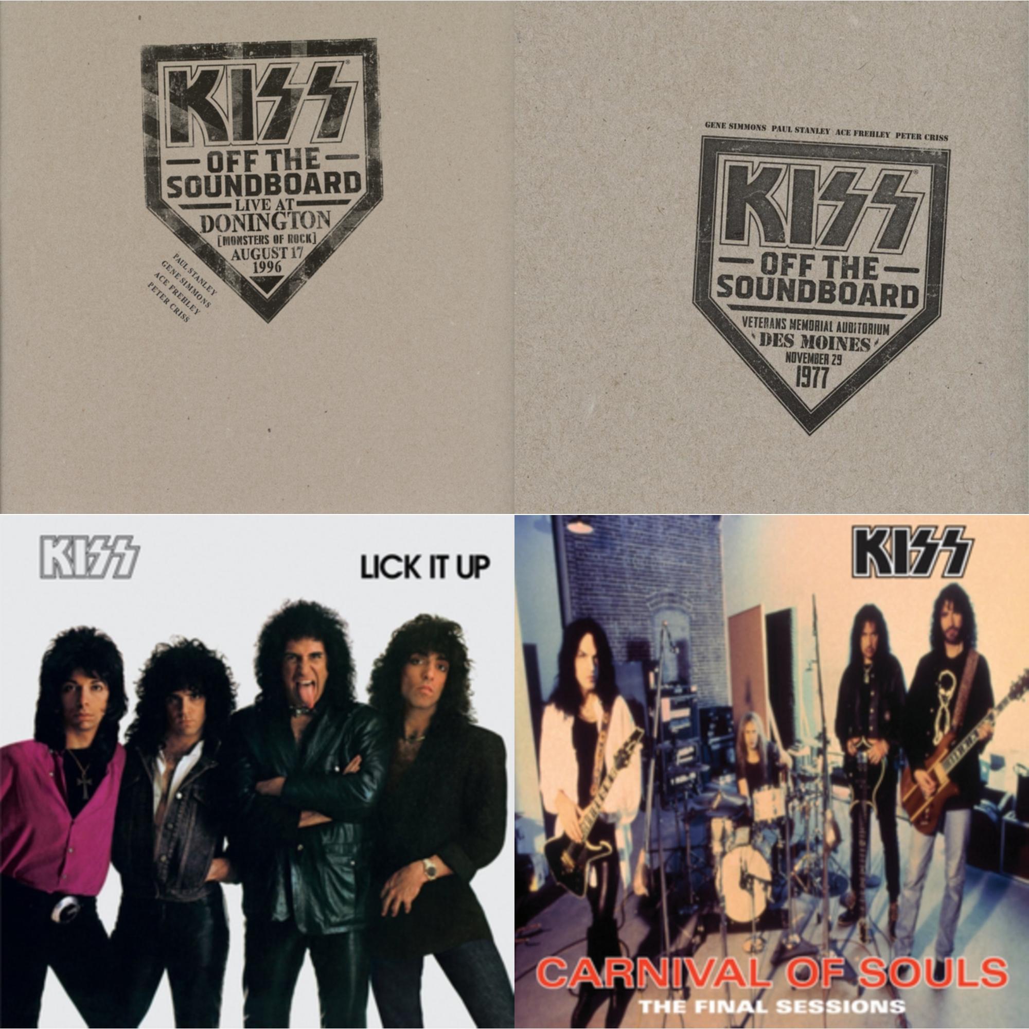 Kiss Off The Soundboard: Donington 1996 (Live) (3LP) & Kiss Off The Soundboard: Live In Des Moines (2LP) & Lick It Up & Carnival Of Souls