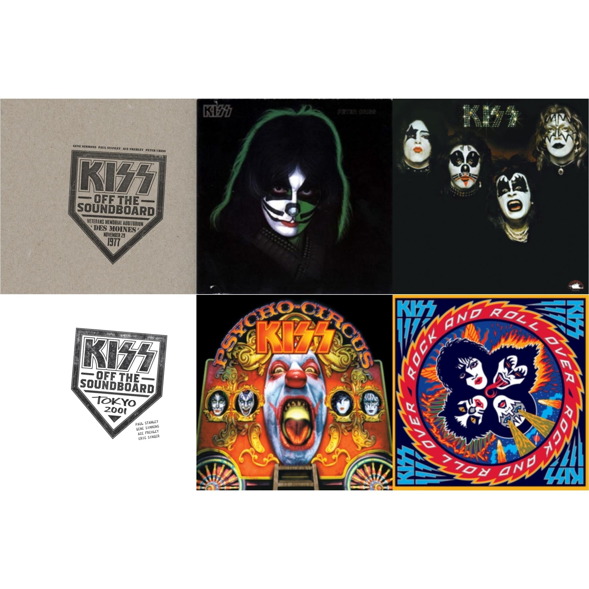 Kiss Off The Soundboard: Tokyo 2001 (3LP) & Kiss Off The Soundboard: Live In Des Moines (2LP) & Kiss & Psycho Circus & Rock & Roll Over & Peter Criss