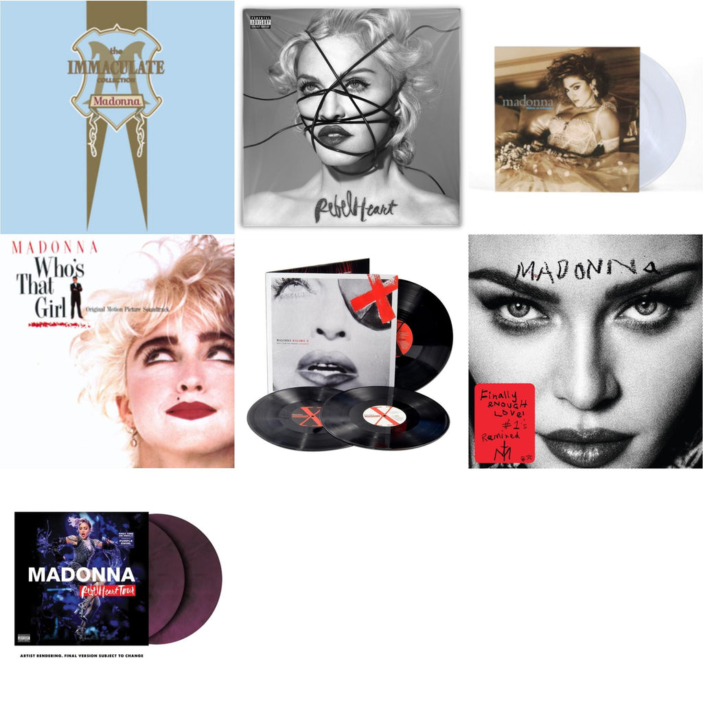 Rebel Heart Tour (X) (Purple Galaxy Swirl Vinyl/2LP) & Rebel Heart & Madame X (Live) (3LP) & Finally Enough Love (2LP) & Like A Virgin & Immaculate Collection (2LP) & Who's That Girl Ost (Back 2 The 80S) (I)