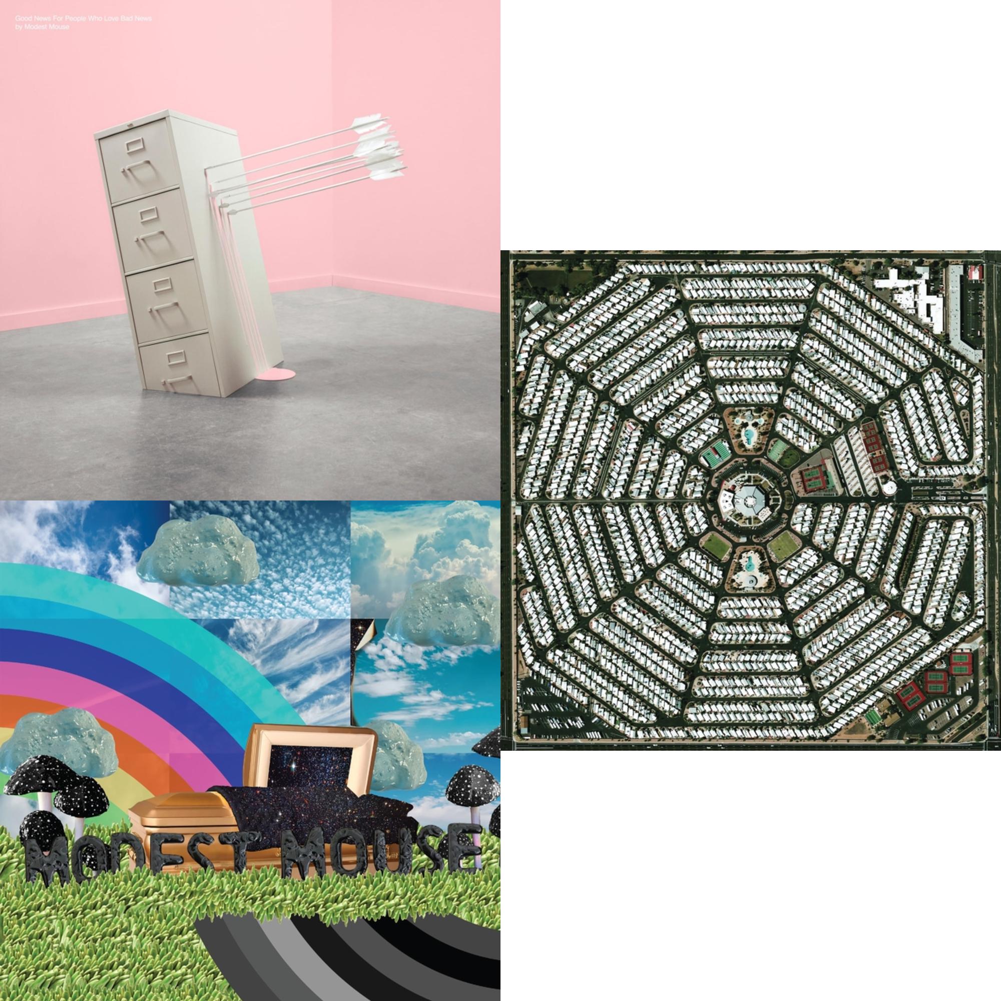 Modest Mouse - Golden Casket (X) (2LP) & Good News For People Who Love Bad News (Deluxe) (2LP/Baby Pink & Spring Green Vinyl) & Strangers To Ourselves (2LP/180G/Dl Card)