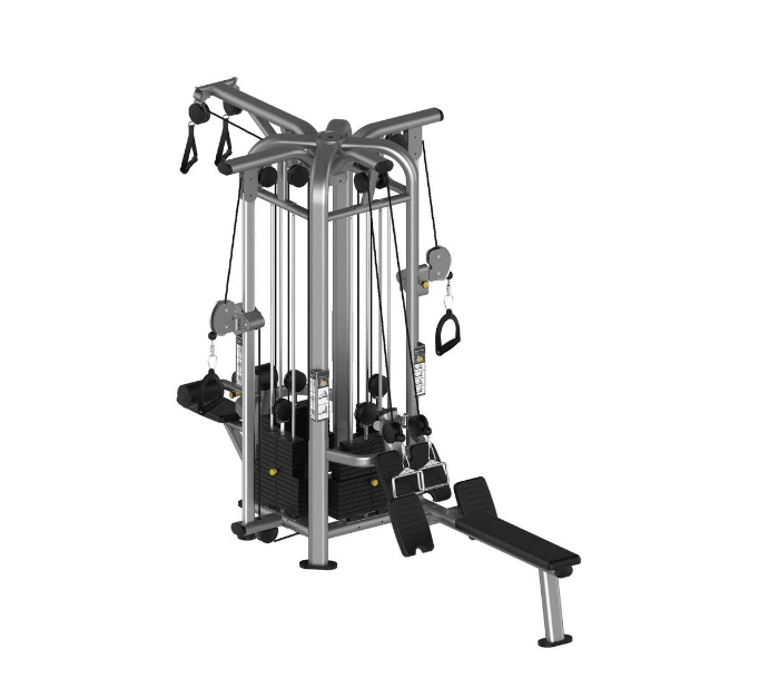 4 Stack Megatron Deluxe Jungle Gym - Muscle D Fitness - Commercial Lat Pull, Low Row, Adj. Hi/Low Pulleys