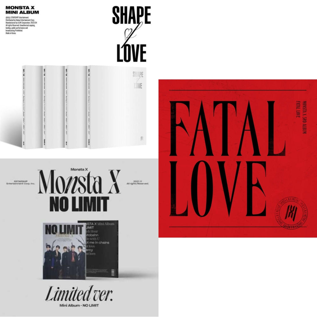 Monsta X - Fatal Love: Vol. 3 & No Limit (Limited Ver.) & Shape Of Love - CD Bundle