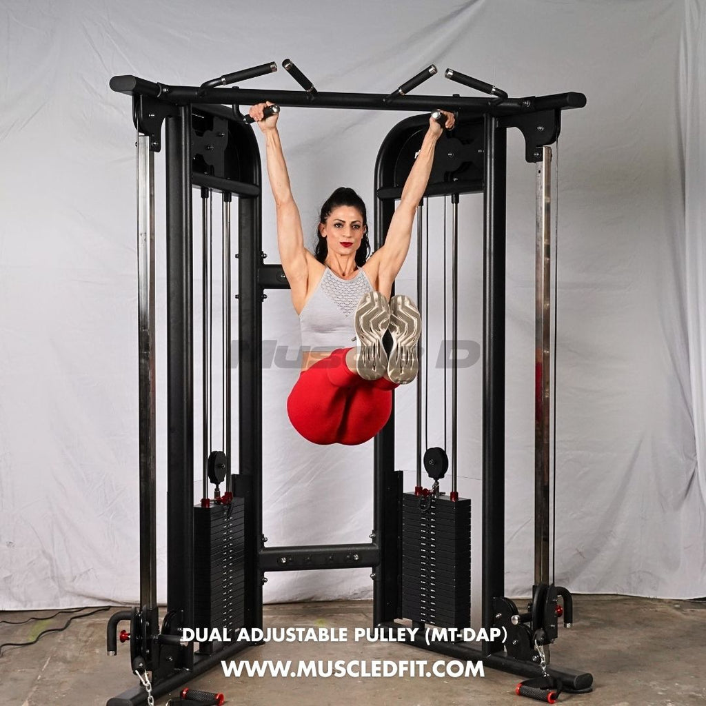 Muscle D Fitness 88" Dual Adjustable Pulley – Compact Cable Machine