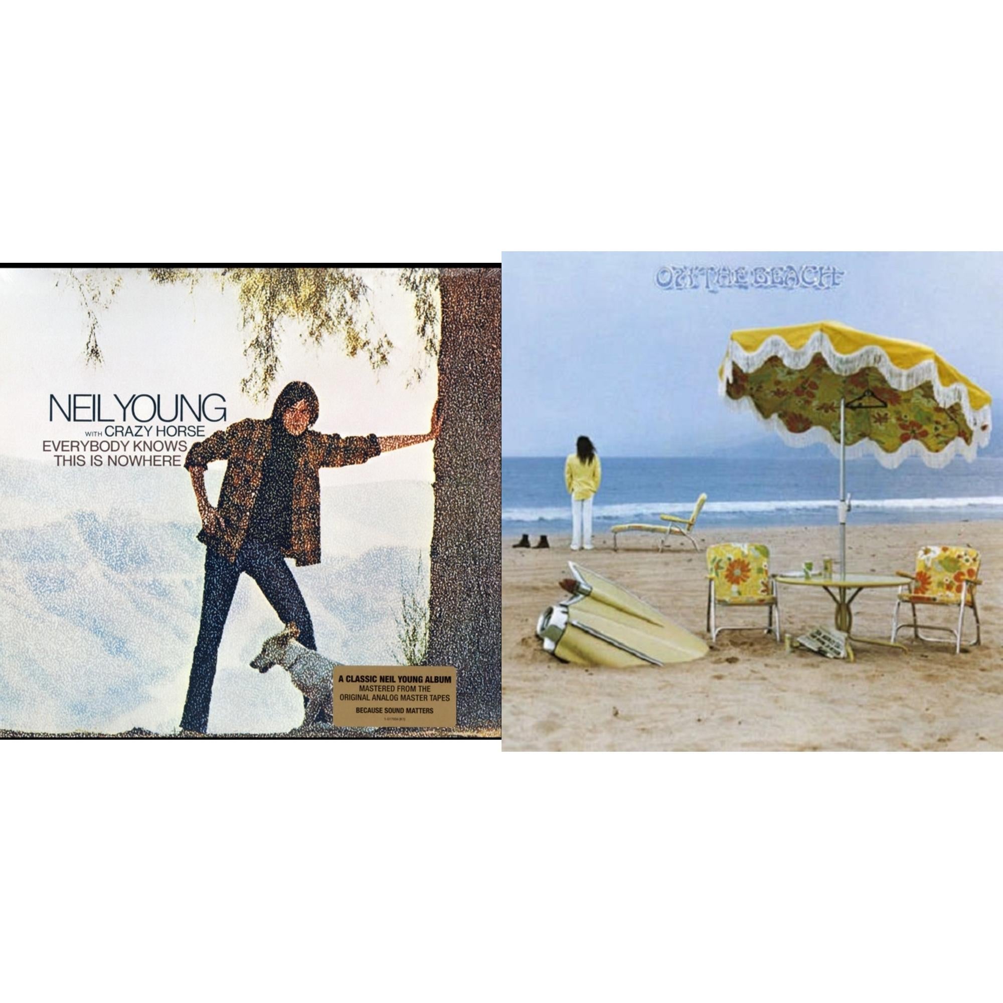 Neil Young - On The Beach & Everybody Knows This Is Nowhere - LP Vinyl Bundle