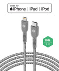 PowerPeak 10ft USB-C to Lightning Cable - Silver