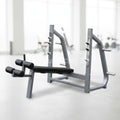 Olympic Decline Bench - Muscle D Fitness - 11 Gauge Steel - Commercial Upholstery - Weight Storage Pegs