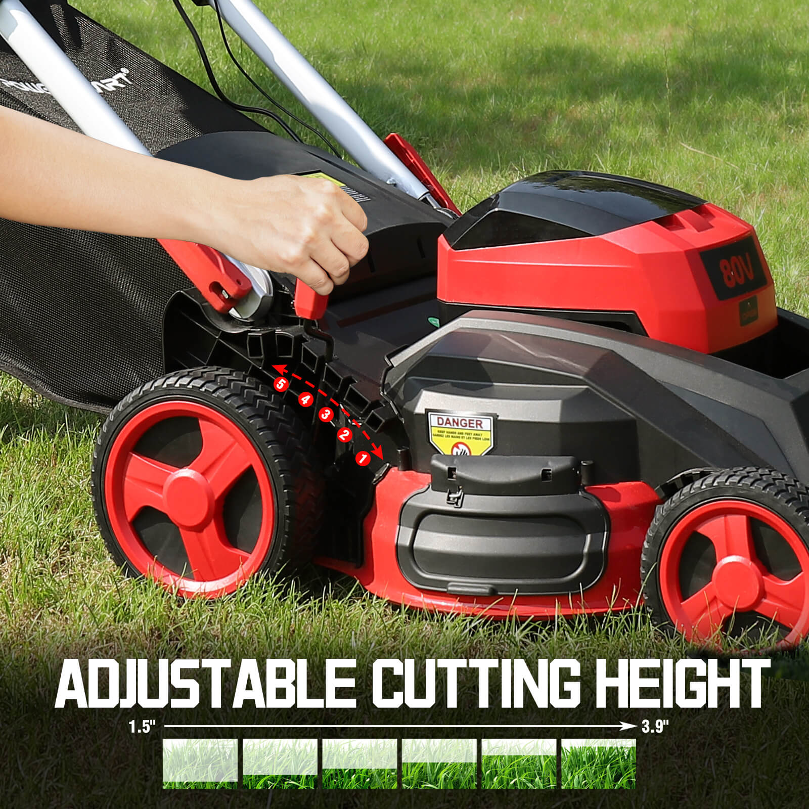 80V 26" Brushless Cordless Self-Propelled Lawn Mower w/ Battery & Charger PS76826