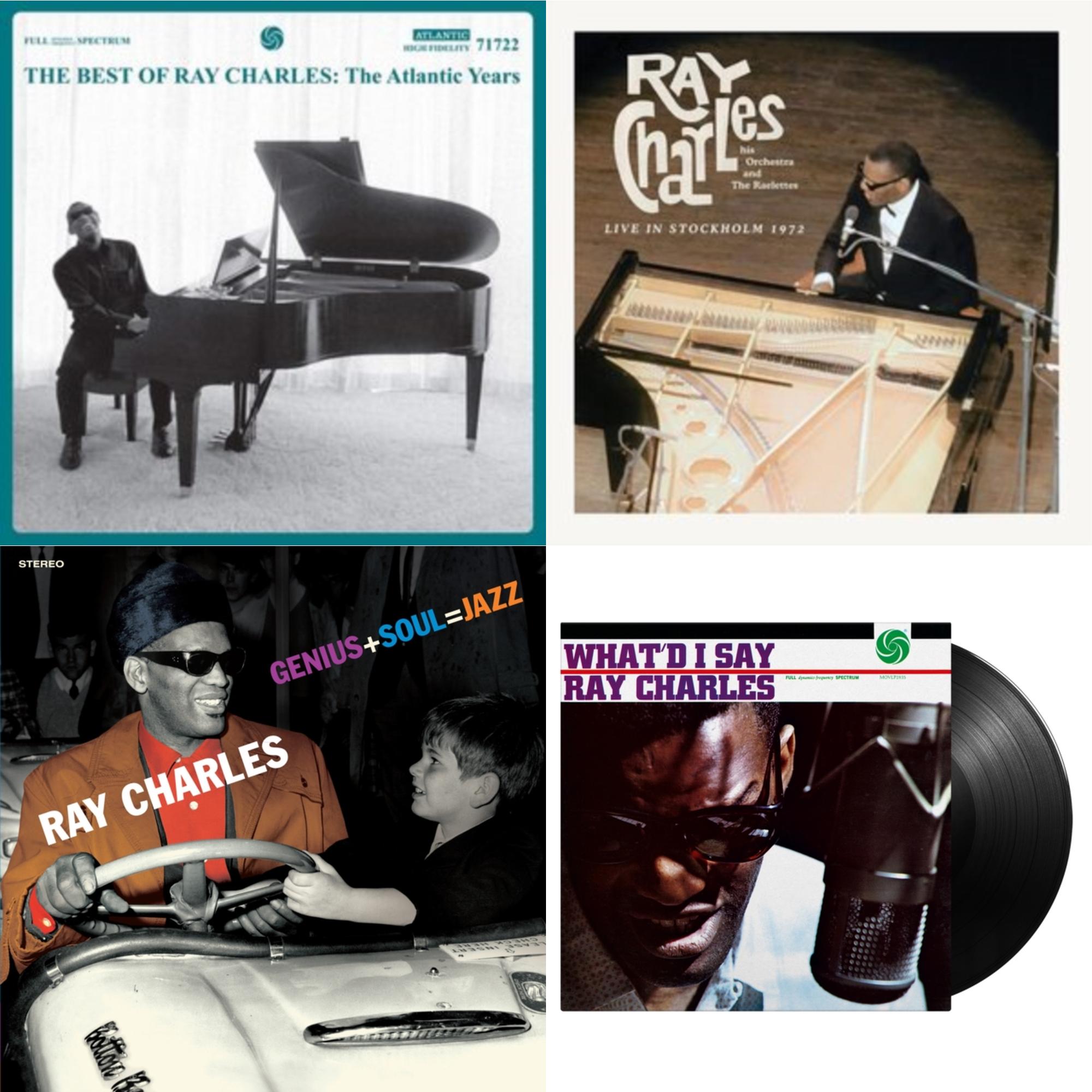 Best Of Ray Charles: The Atlantic Years (2LP/White Vinyl) & Live In Stockholm 1972 (140G) & Genius + Soul = Jazz (Orange LP Vinyl) & What'd I Say (180G)