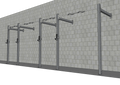 TGrip Commercial 20' Wall Mount Rig - 3x3 Steel - Functional Multi-Grip Pull-Up - Sandwich Style J-Hooks