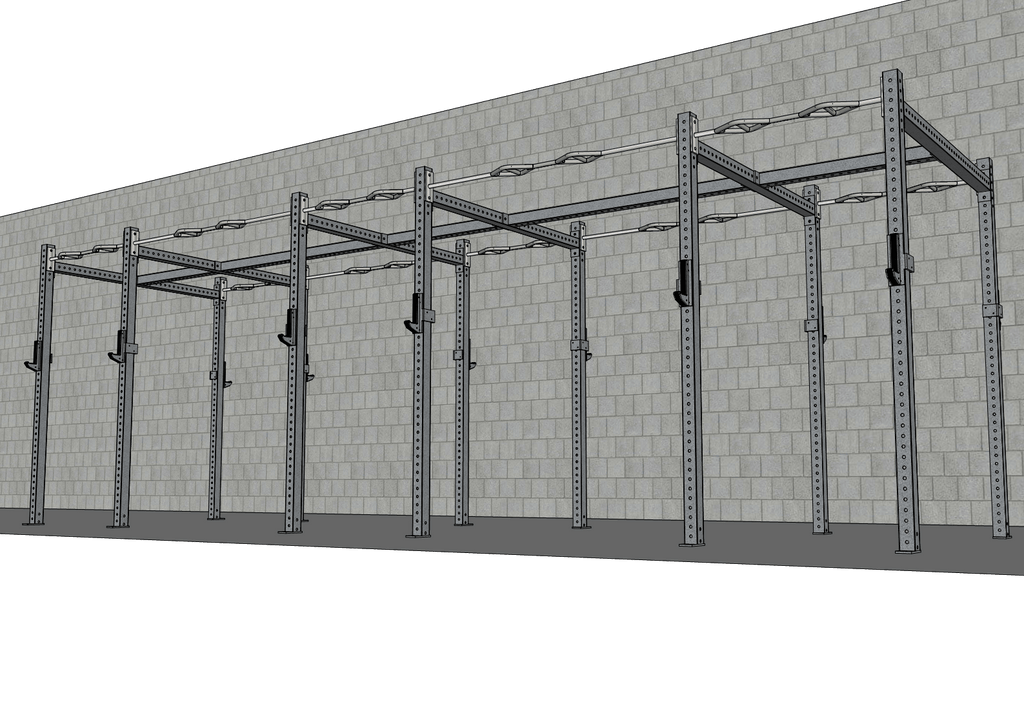 TGrip Commercial 24' Rig - 3x3 Steel - Functional Multi-Grip Pull-Up - Sandwich Style J-Hooks