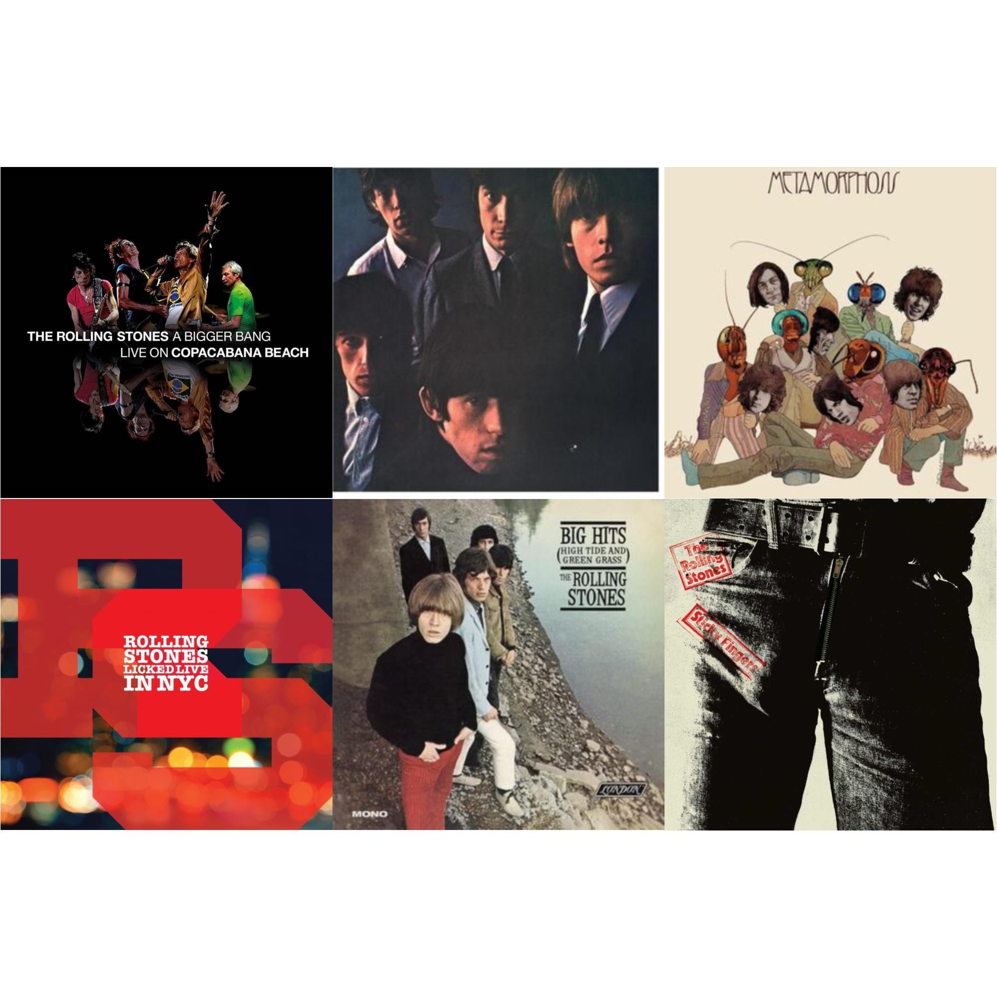 Rolling Stones No.2 (180G) & Big Hits (High Tide Green Grass LP Vinyl) & Metamorphosis & Bigger Bang Live On Copacabana Beach (Multi Color Vinyl/3LP) & Licked Live In Nyc (White Vinyl/3LP) & Sticky Fingers
