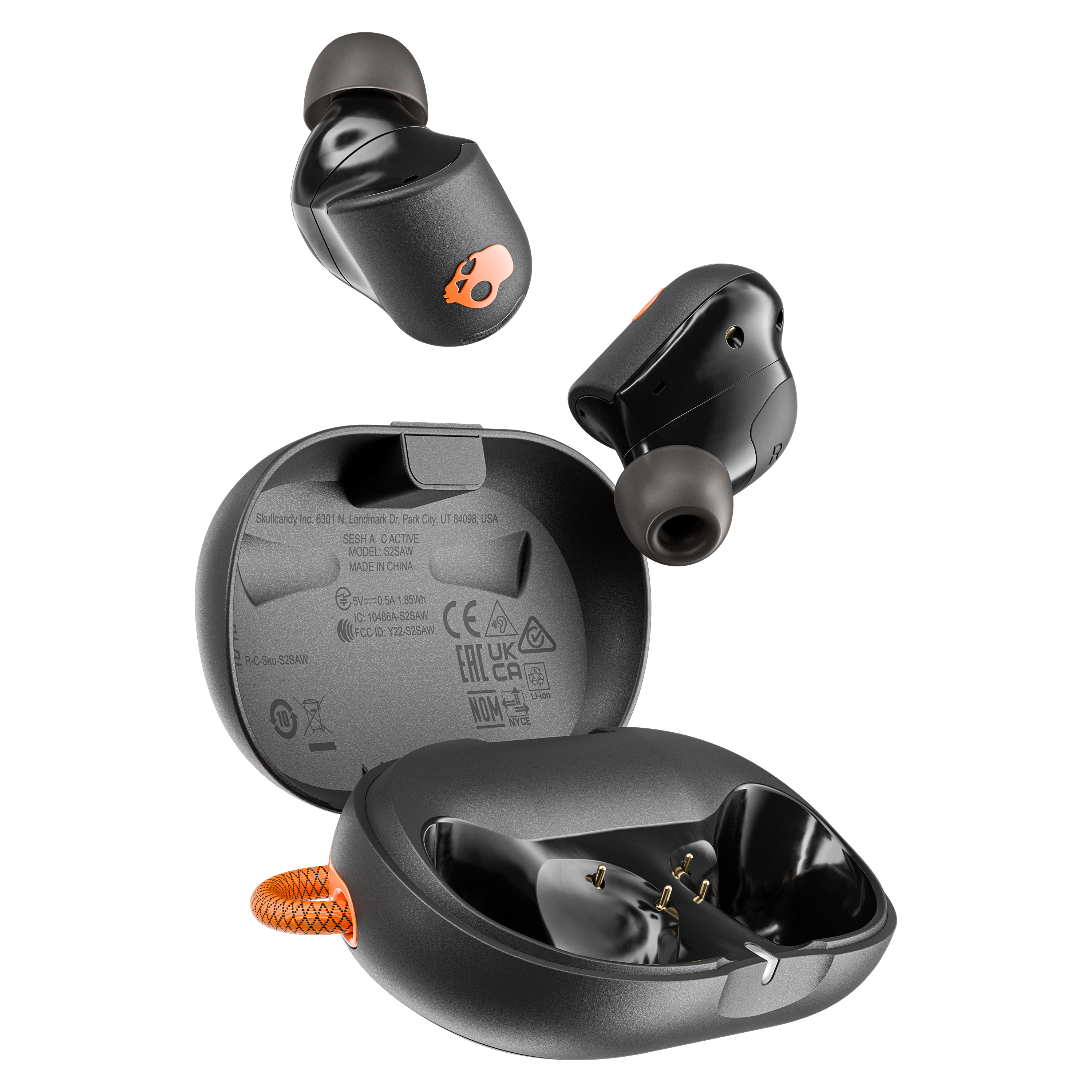Skullcandy - Sesh Anc Active True Wireless In Ear Headphones - Black And Orange