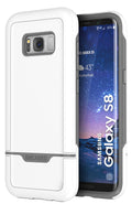 Encased Rebel Series - Protective Dual Layer Impact Armor for Galaxy S8 - White Grey