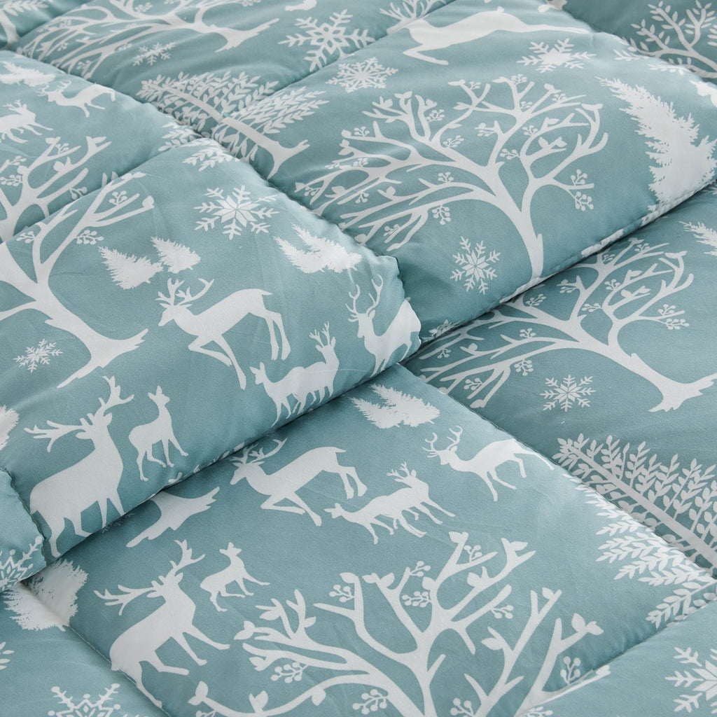 Reversible Christmas Comforter and Sham Set - Holiday / Lodge Odette Collection