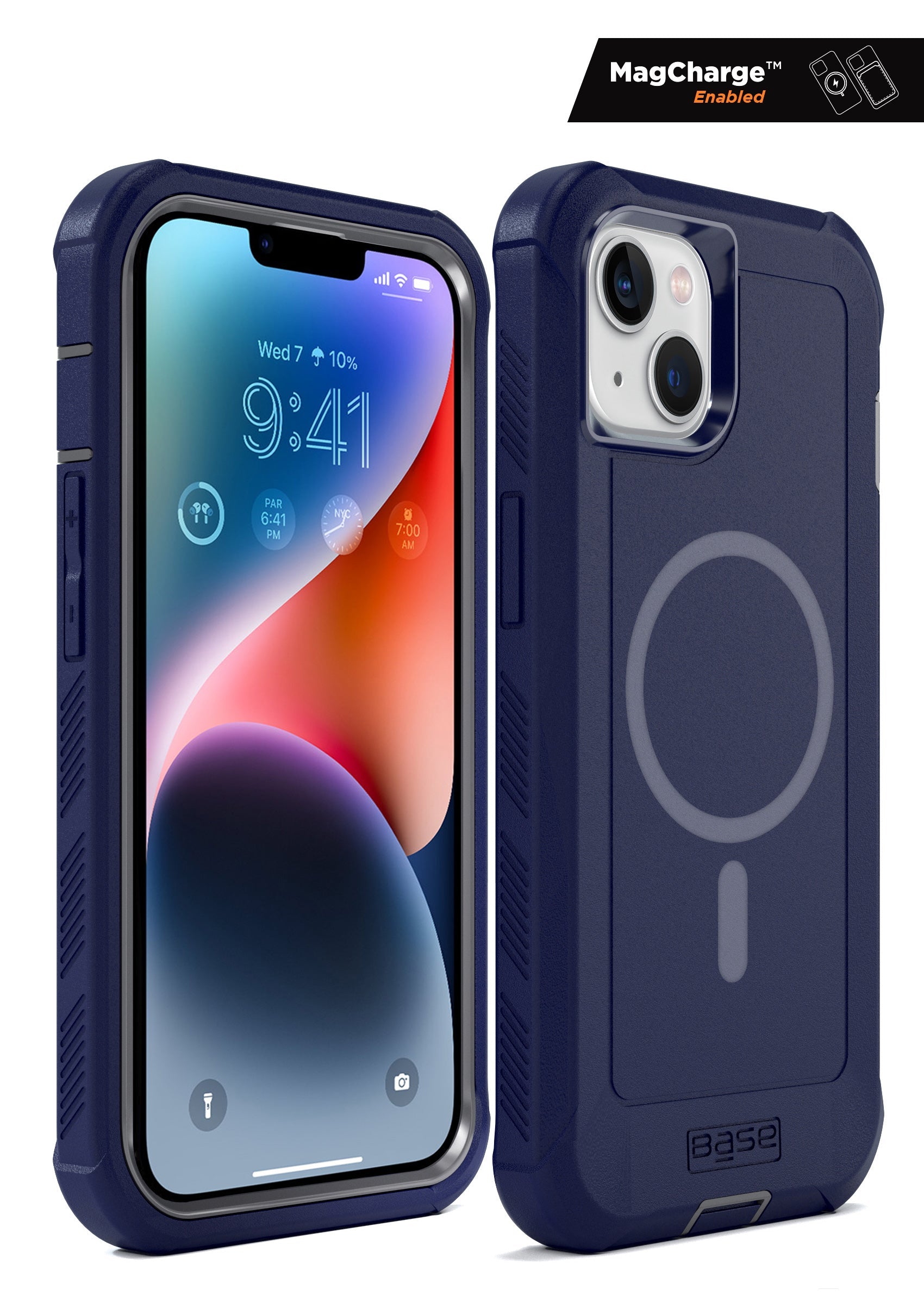 xBase Base iPhone 15 Plus (6.7) - Boulder - Heavy-Duty Co-Molded Rugged Protective Case - Blue