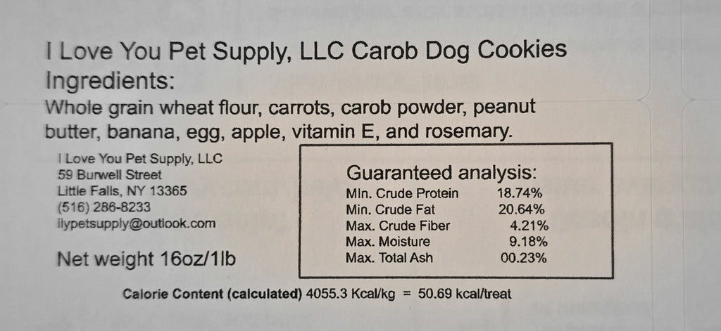I Love You Pet Supply LLC Carob Dog Cookies