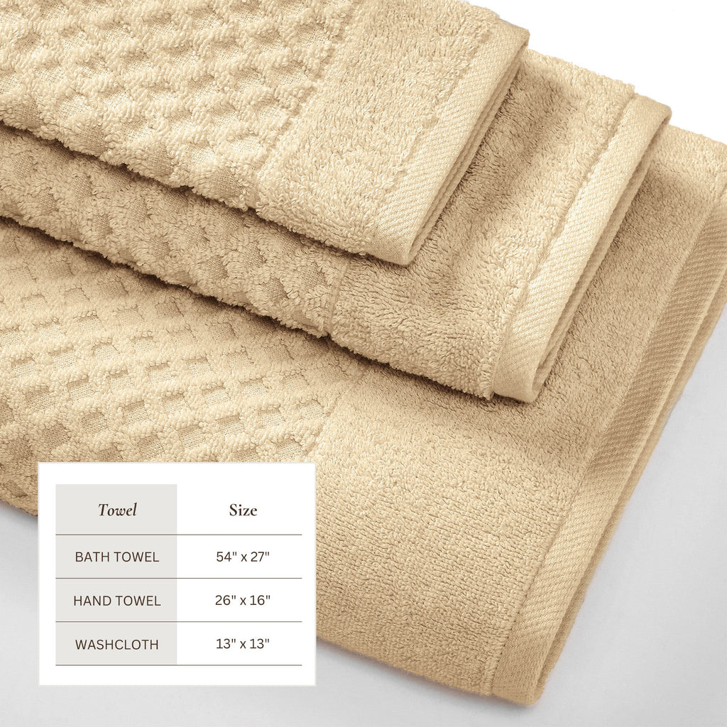 Cotton Diamond Waffle Weave Bath Towel Set - Grayson Collection