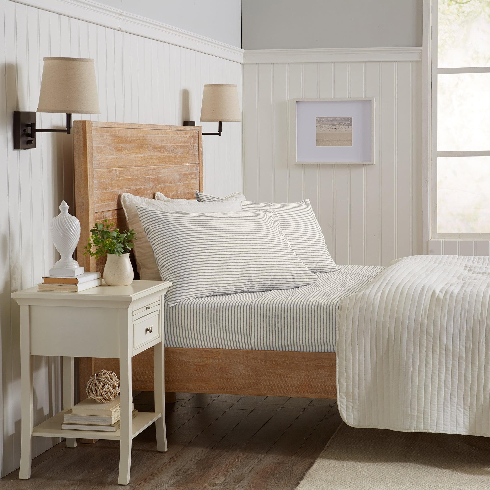 Striped Microfiber Sheet Set - Evette Collection