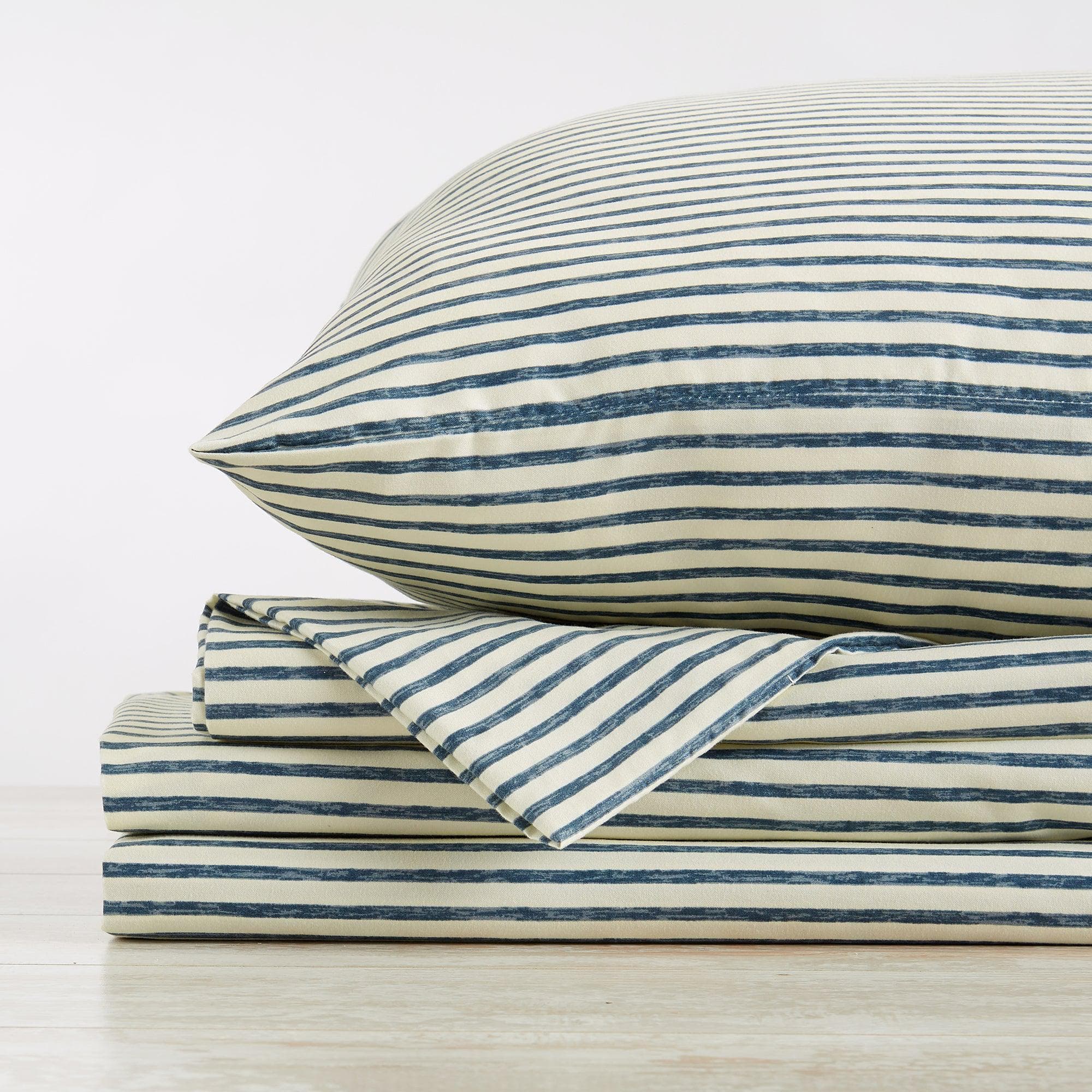 Striped Microfiber Sheet Set - Evette Collection