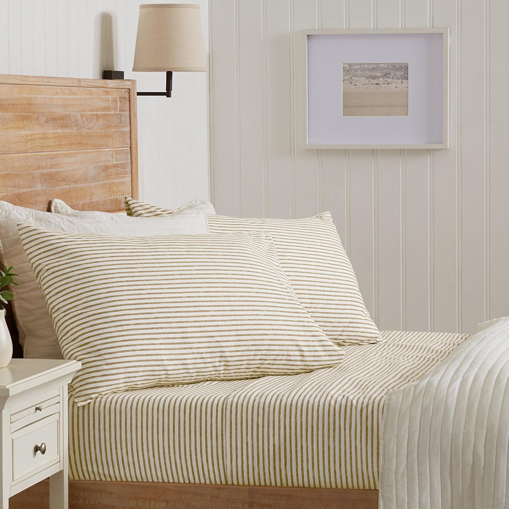 Striped Microfiber Sheet Set - Evette Collection