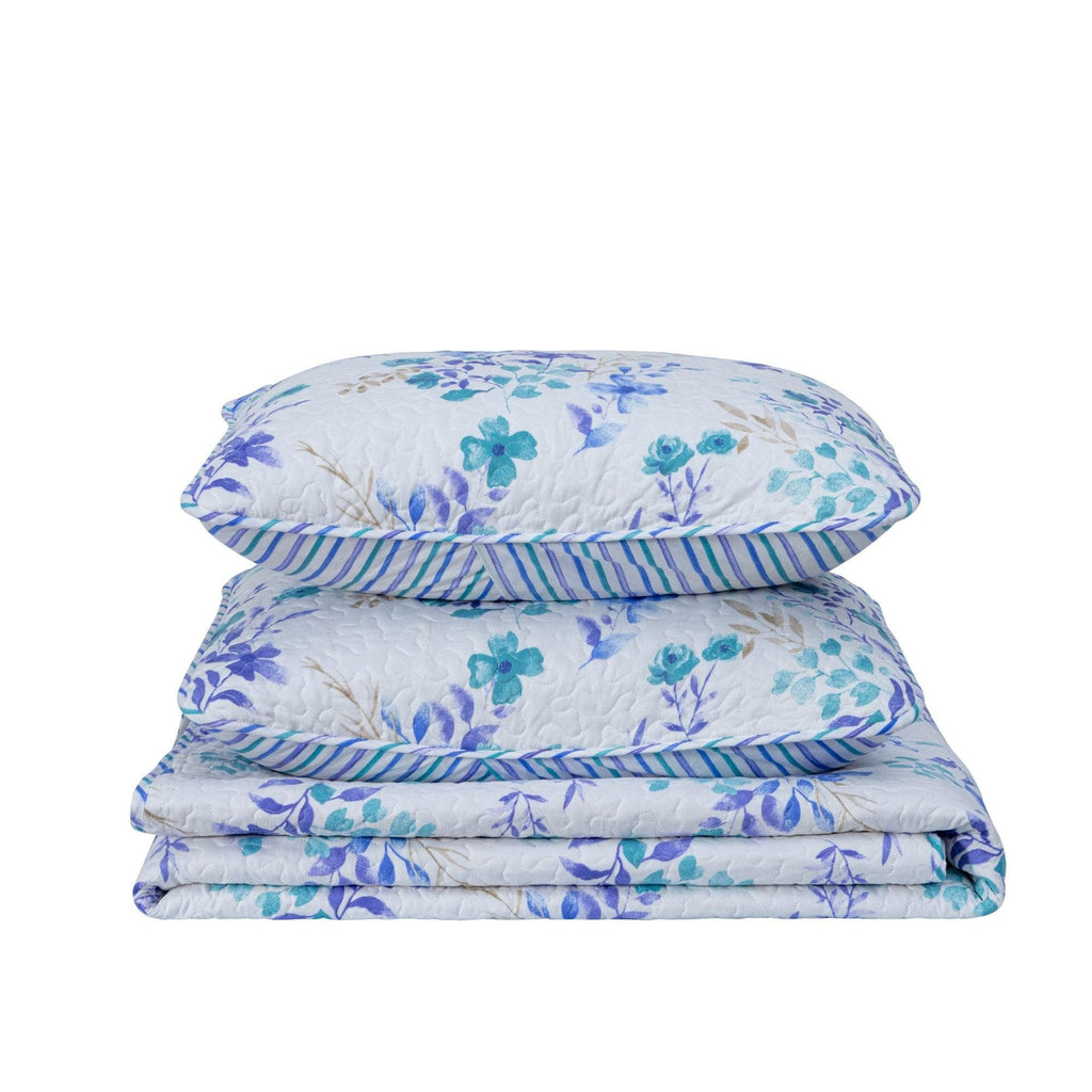 3-Piece Floral Quilt Set - April Morning