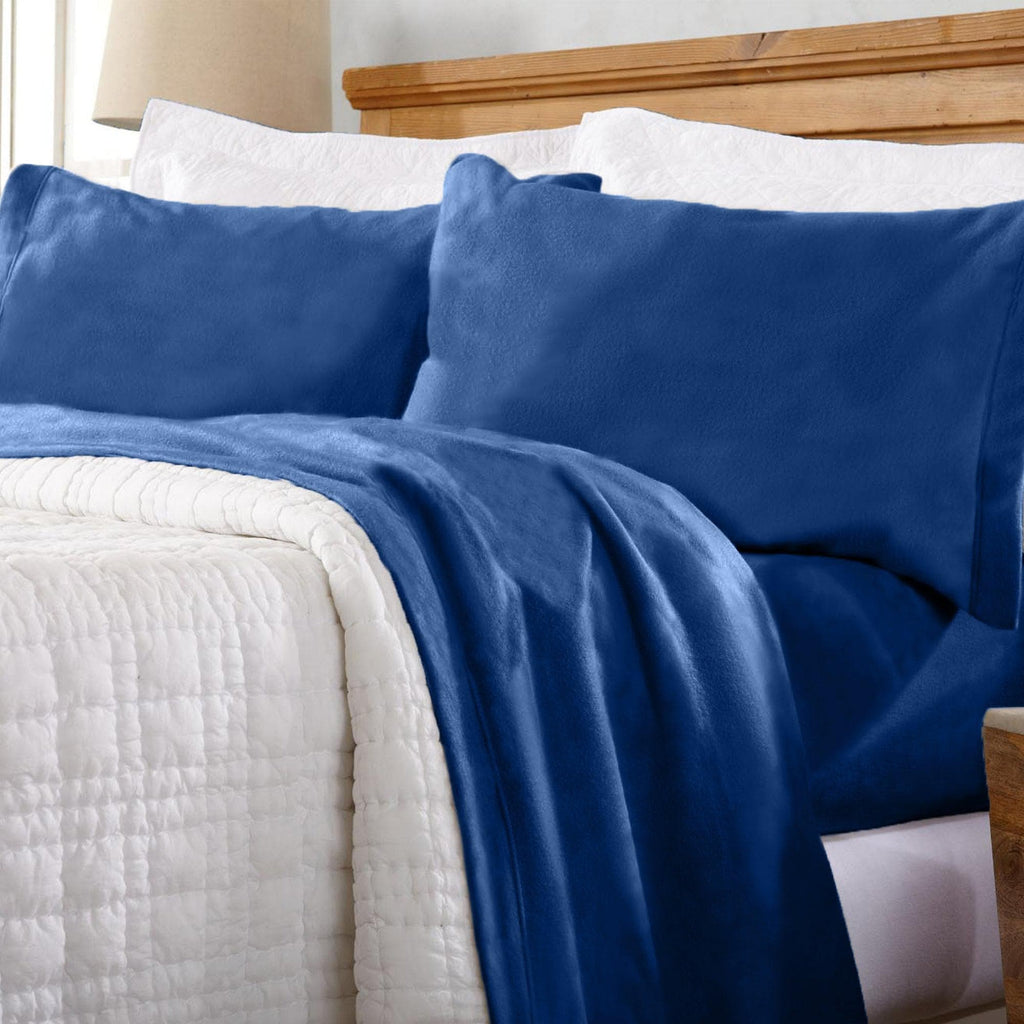 4-Piece Solid Fleece Sheet - Christina Collection