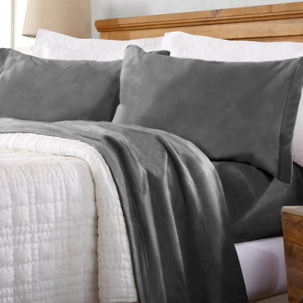4-Piece Solid Fleece Sheet - Christina Collection