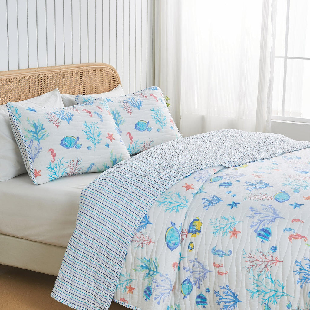 Colorful Coastal Seascape Quilt Set - Ryanne Collection