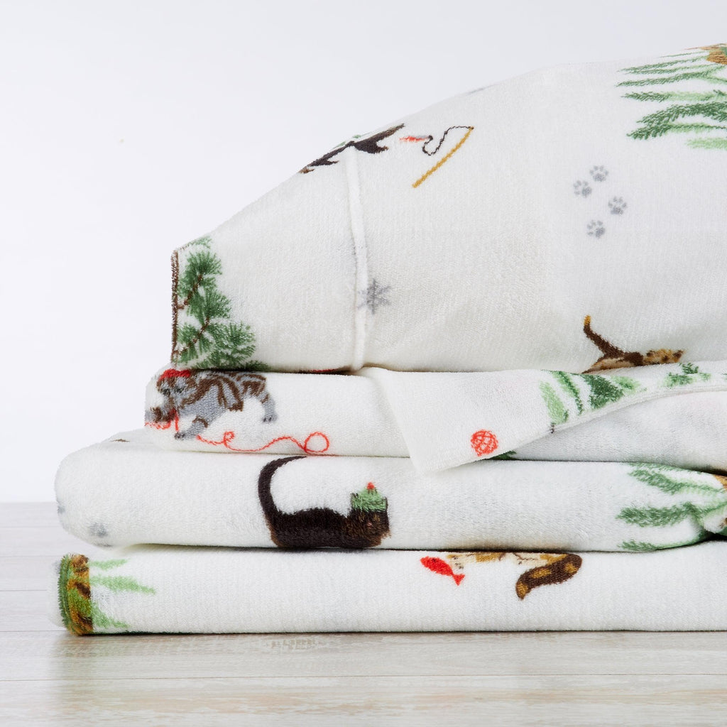 4-Piece Printed Plush Sheet - Velvet Luxe Collection