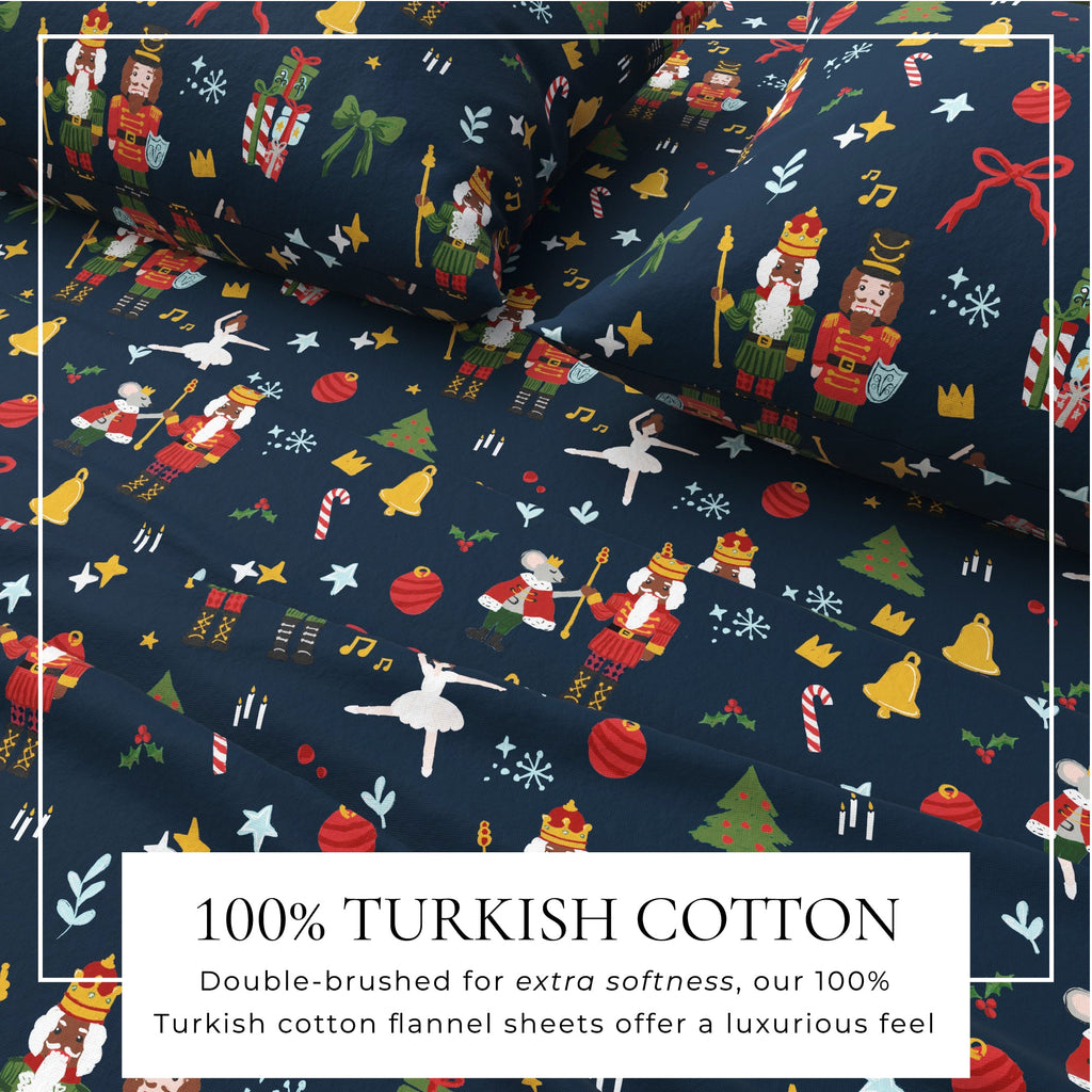 4-Piece Turkish Cotton Christmas Flannel Sheet - Whittaker Collection