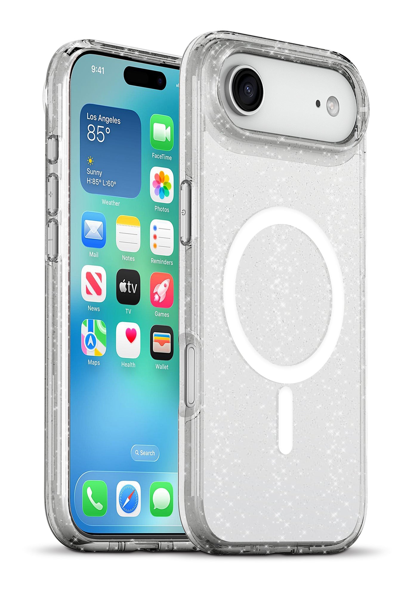 xBase iPhone 17 Air Sparkleline Series Light MagSafe Compatible Case - Silver