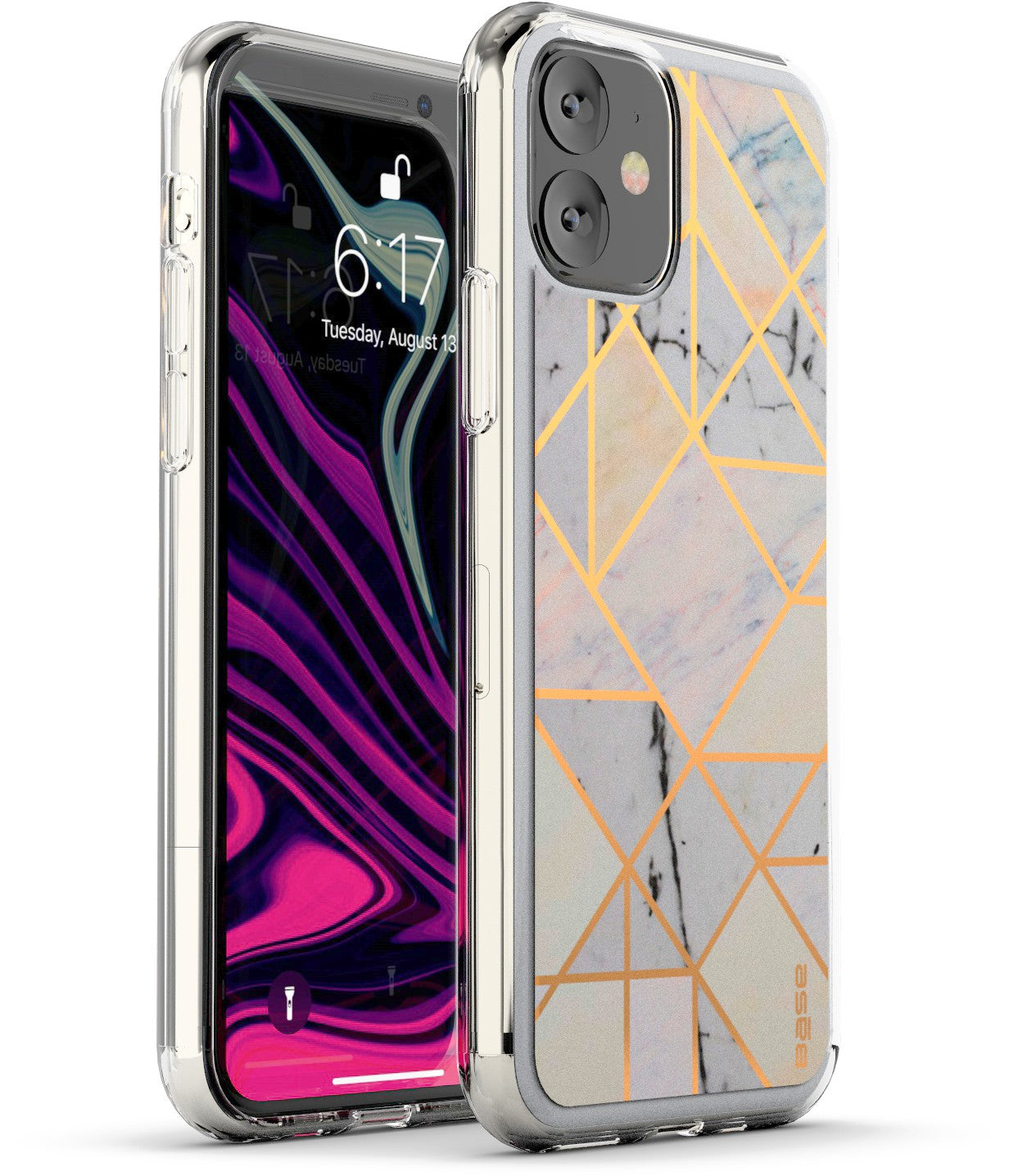 xBase Base IPhone 11 (6.1) - Marble Luxury Shockproof Cover Case - White