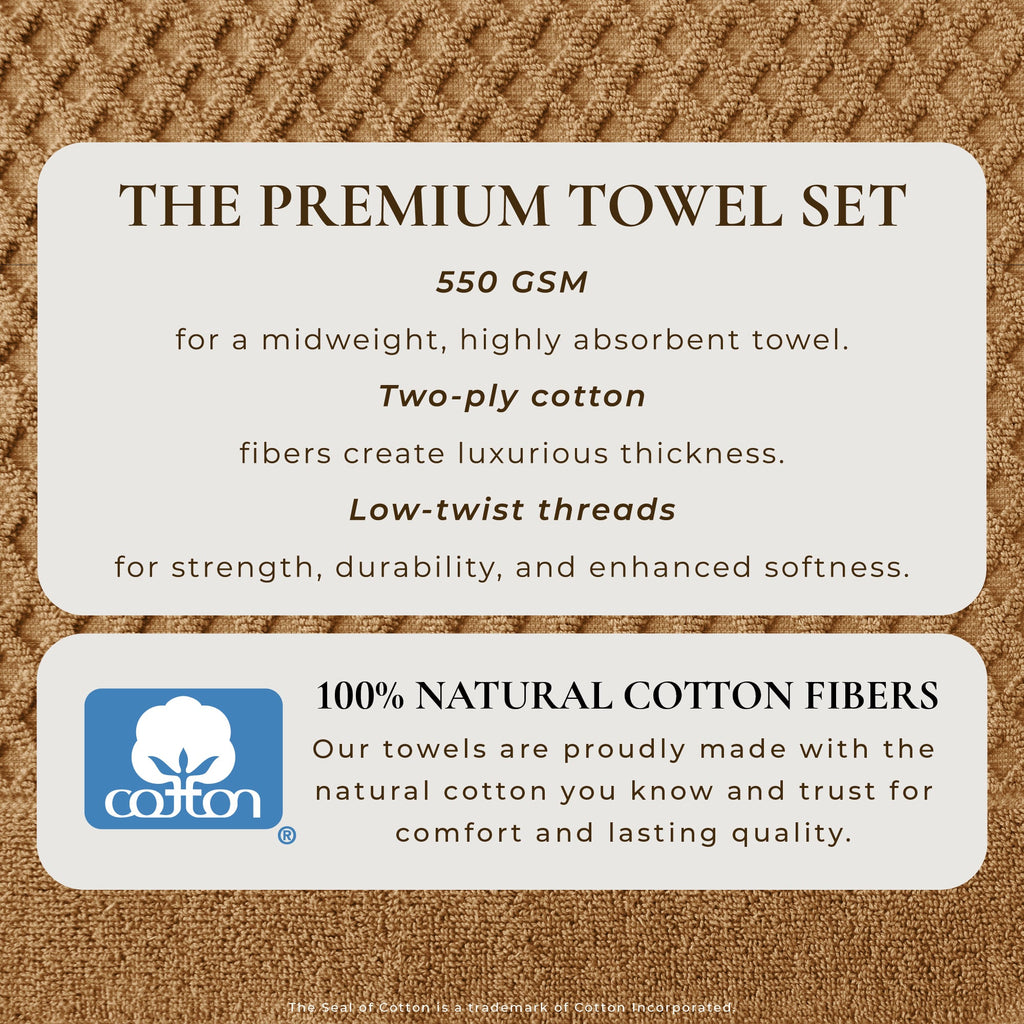 Cotton Diamond Waffle Weave Bath Towel Set - Grayson Collection