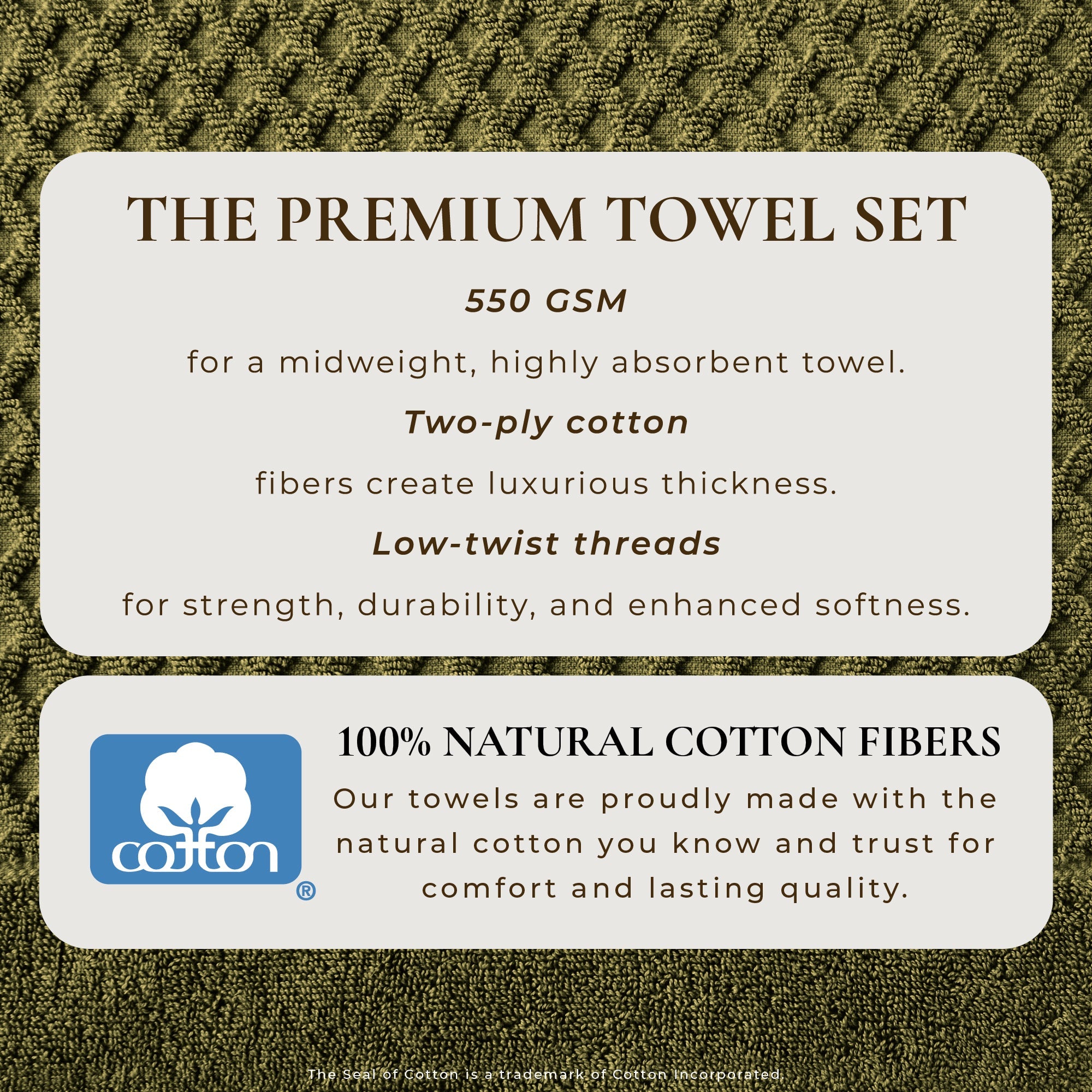 Cotton Diamond Waffle Weave Bath Towel Set - Grayson Collection