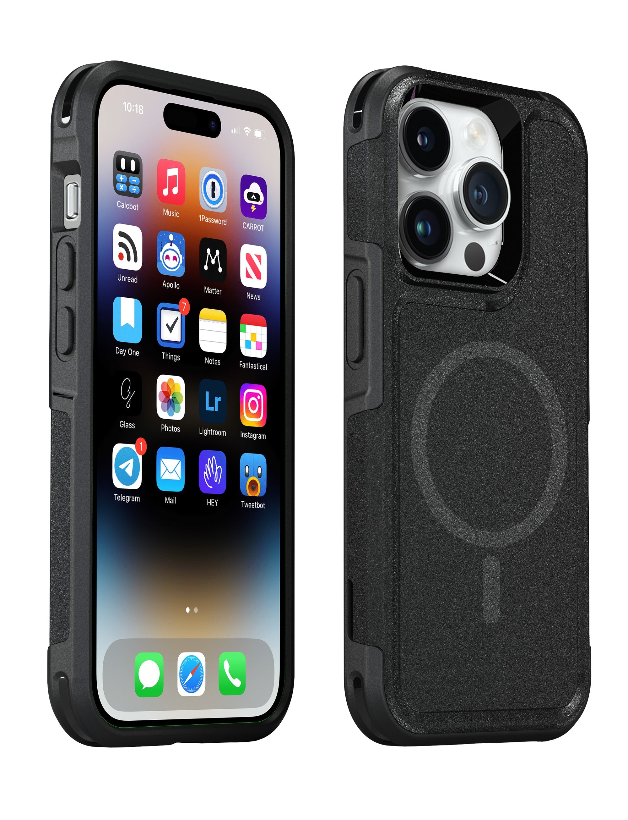 xBase Base iPhone 15 Pro (6.1) - ProTech MagSafe Compatible- Rugged Armor Protective Case - Black