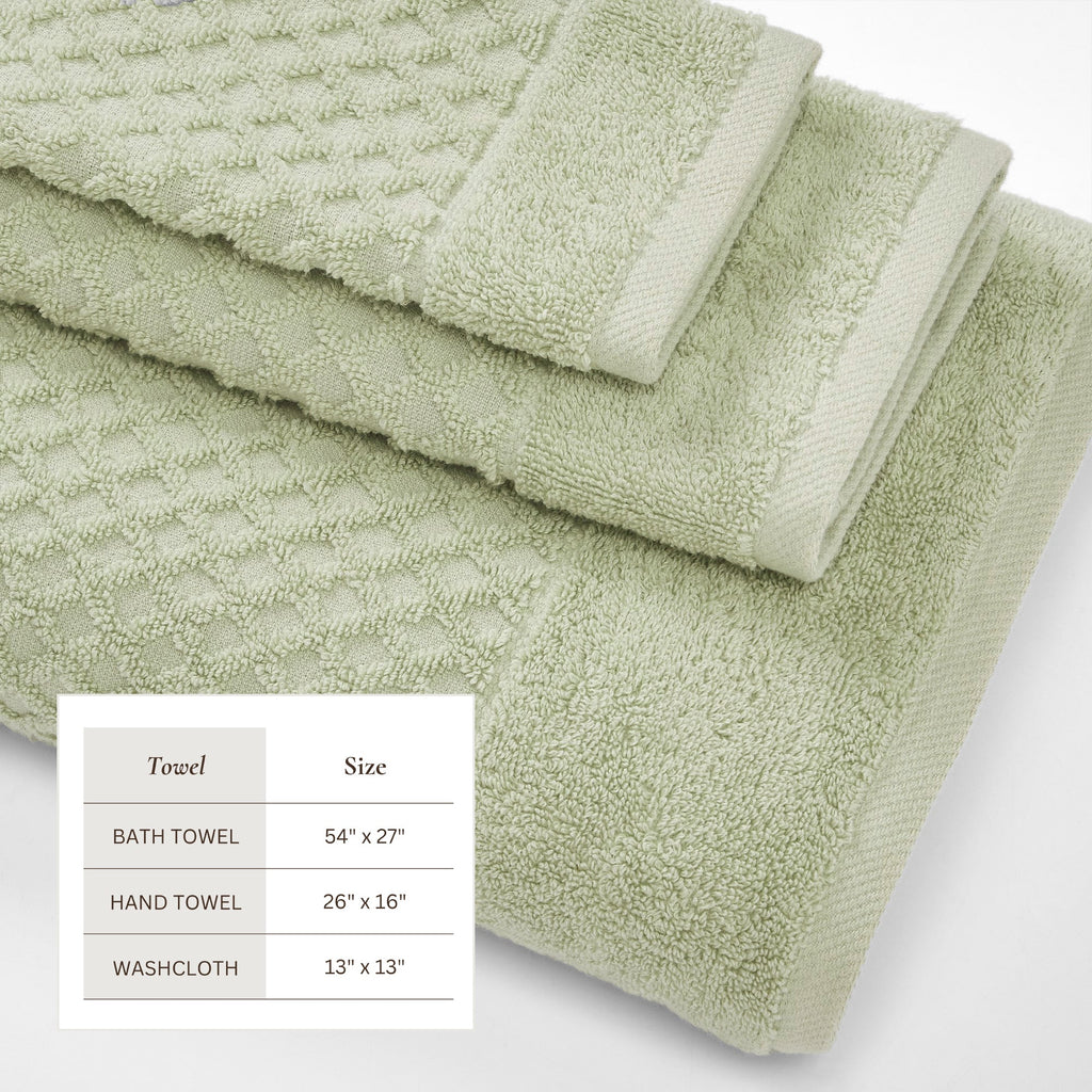 Cotton Diamond Waffle Weave Bath Towel Set - Grayson Collection